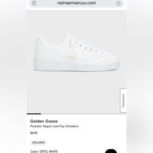 Golden Goose White Sneakers Purestar Vegan Low-Top Sneakers
